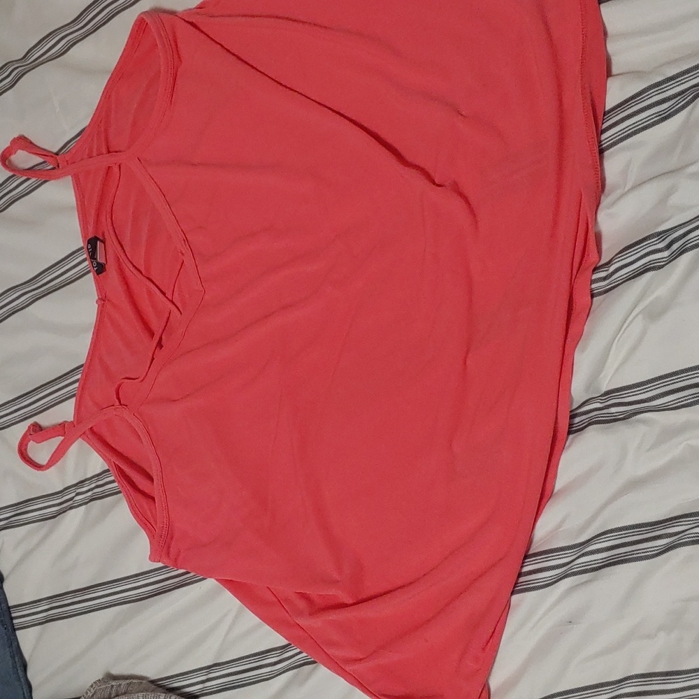 Coral cami. Cris cross detail.